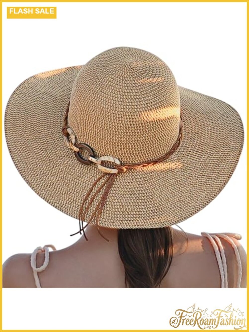 Womens Straw Woven Sun Hat Foldable Wide Brim UV Protection Beach